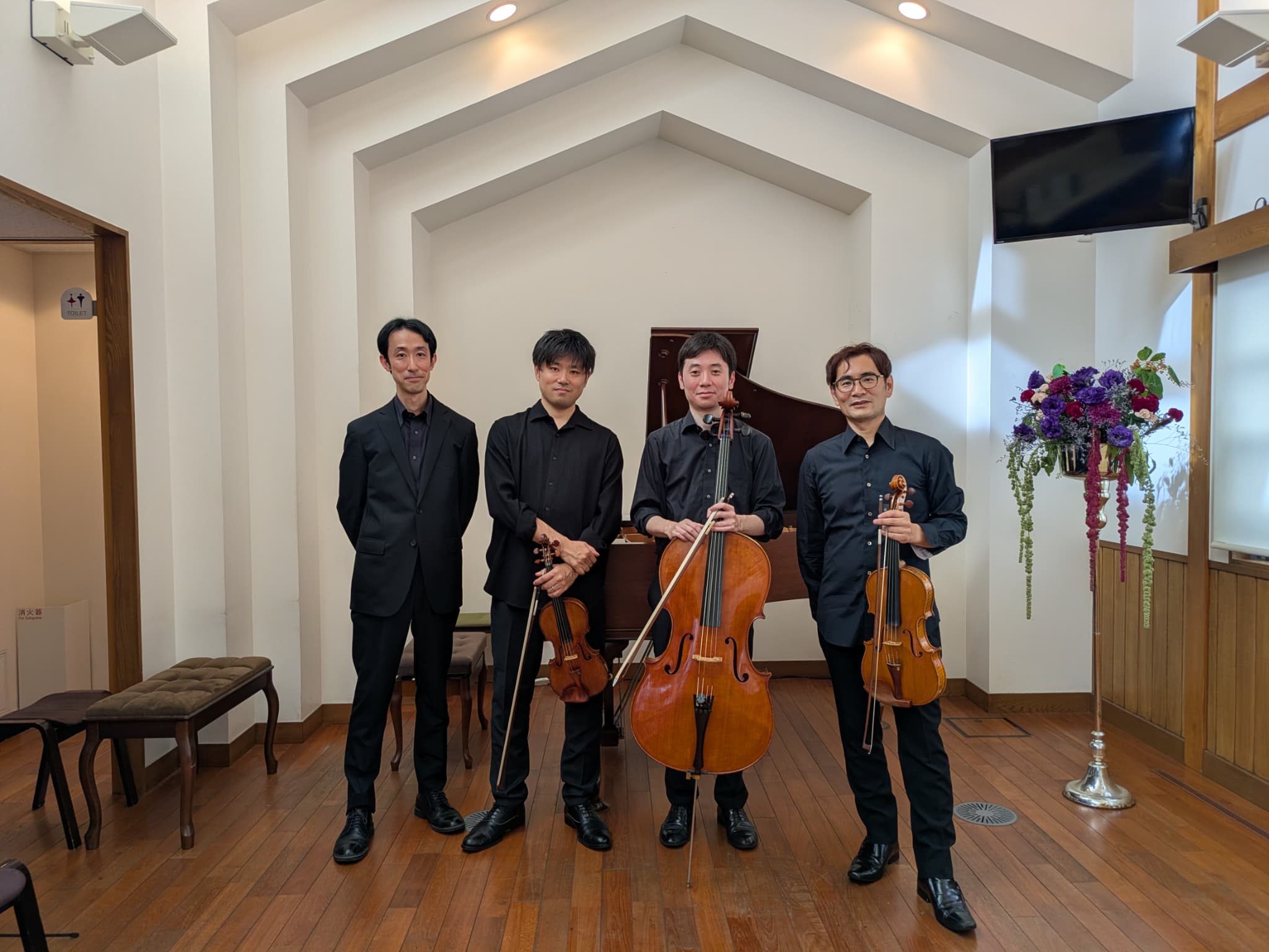 終演後待合室にて4人で